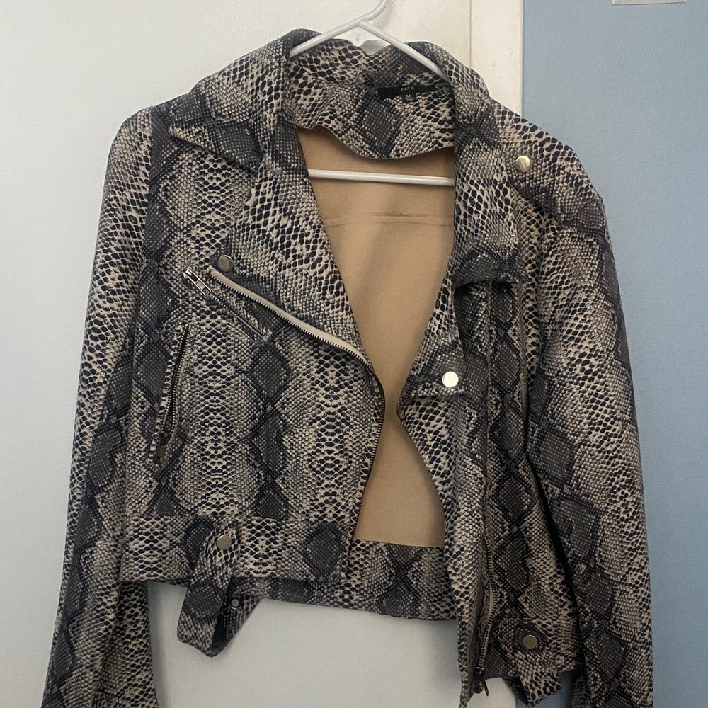 Fate Black and Gray Snakeskin Jacket